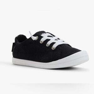 Roxy Black Canvas Sneakers with White Laces
